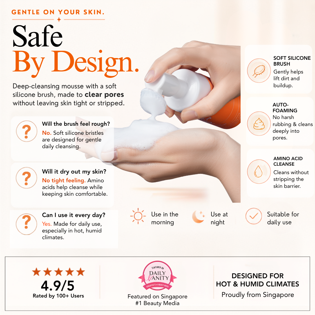 Vitamin C Refreshing Cleansing Mousse with Anti-bacterial Brush
